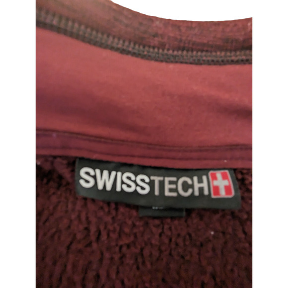 Swiss Tech Mens Maroon Full Zip Jacket Size 2XL Made in Jordan - Picture 5 of 10